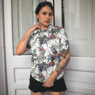 Tropical Flowers Shirt Short Sleeve Women Polo Shirt