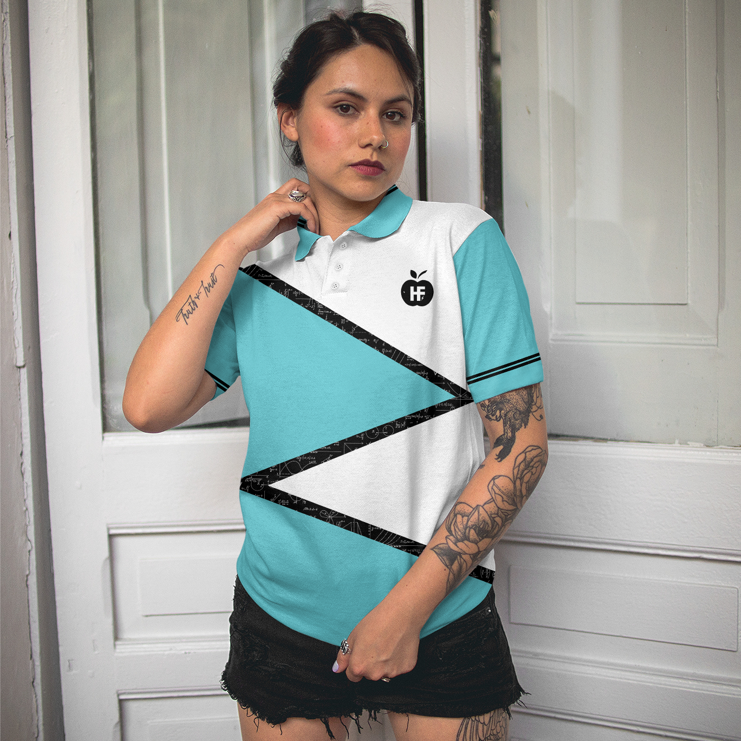 I Like Cats And Math And Maybe 3 People Short Sleeve Women Polo Shirt