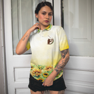 God Made Golf Girl Sunshine Short Sleeve Women Polo Shirt, Yellow Sunflower Golf Shirt For Ladies, Unique Female Golf Gift