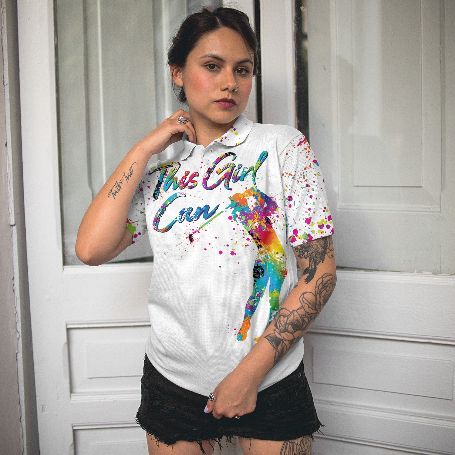 This Girl Can Golf Short Sleeve Women Polo Shirt