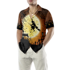 Halloween Night Flying Witch Over A Castle Hawaiian Shirt, Full Moon Pumpkin Graveyard Zombie Hawaiian Shirt For Men