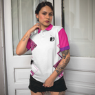 Housework Is For Women Who Don't Play Golf Short Sleeve Women Polo Shirt, White And Pink Argyle Pattern Golf Shirt For Ladies