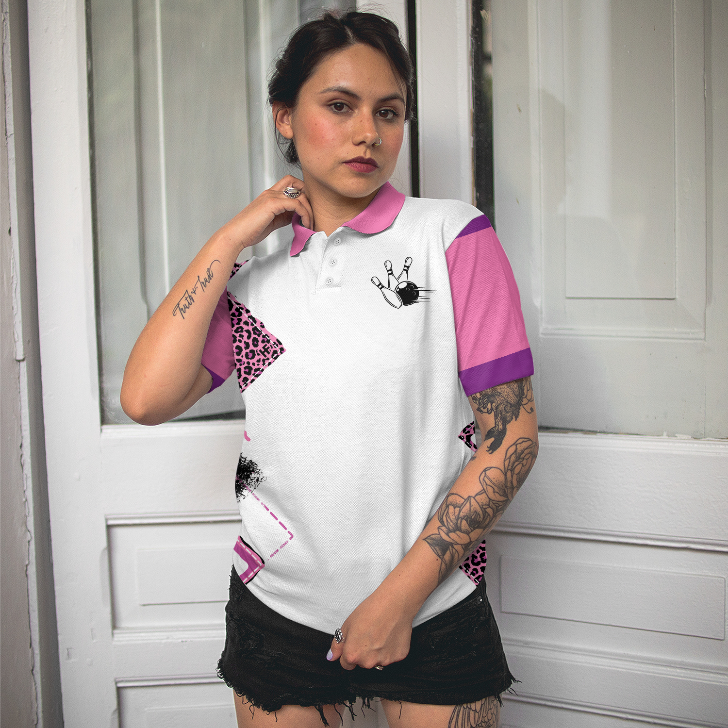 Bowling With No Chance Of House Cleaning Or Cooking - Bowling Short Sleeve Women Polo Shirt
