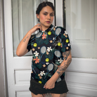 Tropical Floral Tennis Shirt For Women Short Sleeve Women Polo Shirt