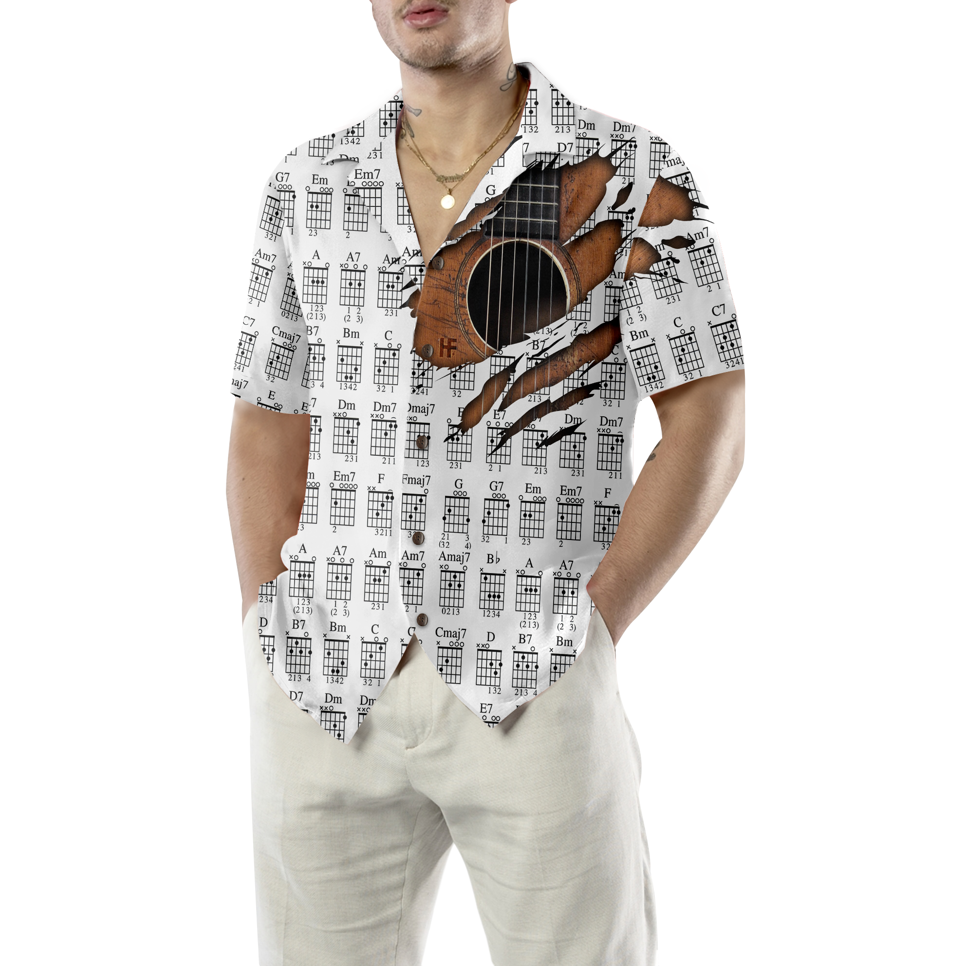 Guitar Chords Chart Hawaiian Shirt