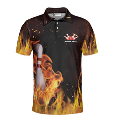 My Balls Are All Fire With Yellow Flames Custom Bowling Polo Shirt