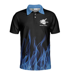 Our Drinking Team Has A Bowling Problem With Blue Flames Custom Bowling Polo Shirt