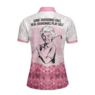 Personalized Funny Grandma Golf Polo Shirt in White and Pink Tones