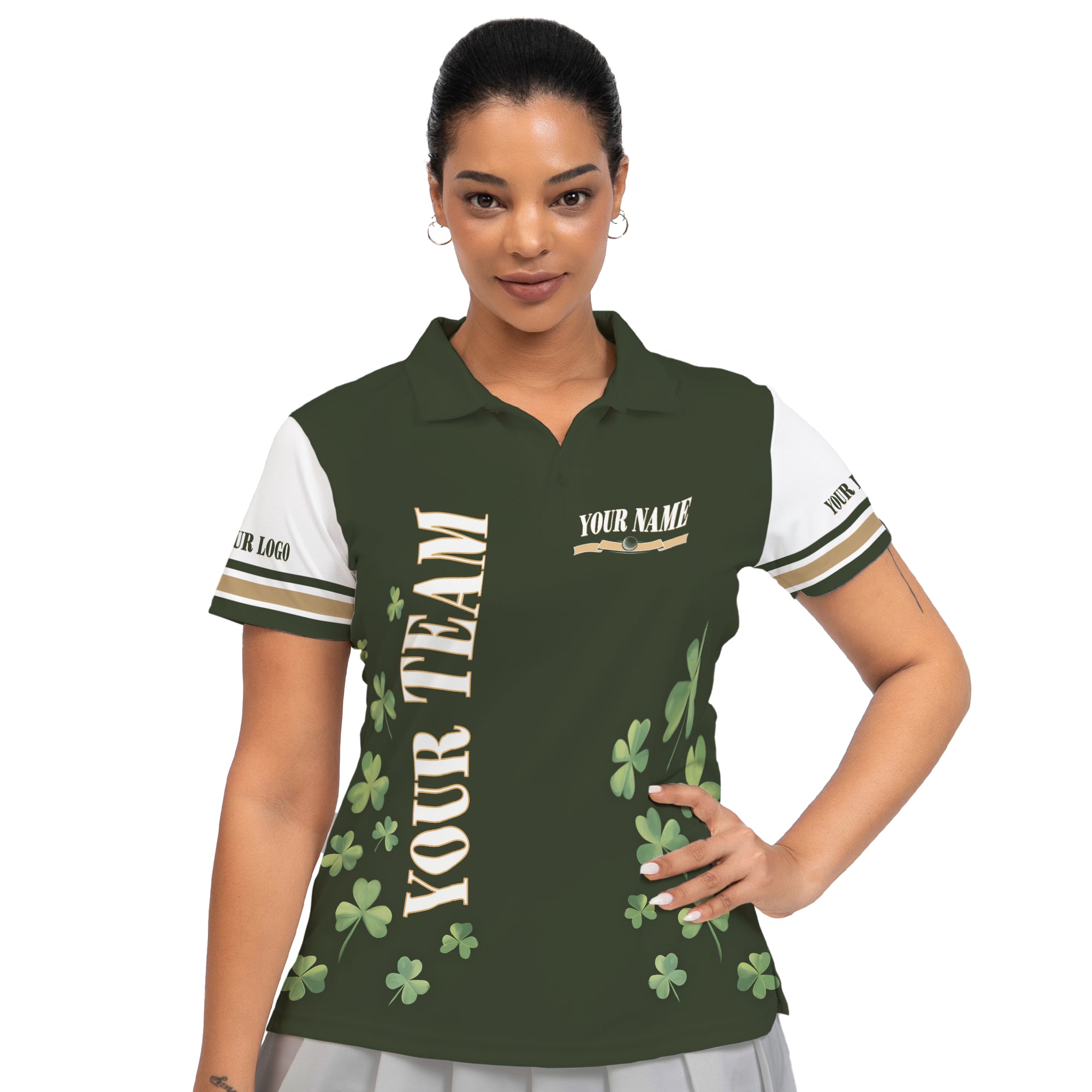  Personalized St. Patrick’s Day with Lucky Leprechaun Women’s Golf Polo Shirt