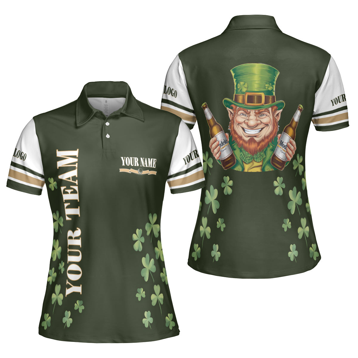 Personalized St. Patrick’s Day with Lucky Leprechaun Women’s Golf Polo Shirt