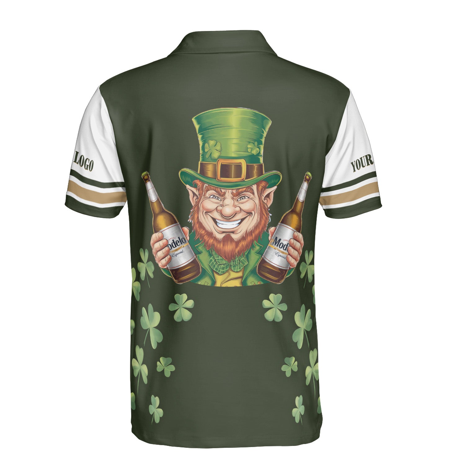 Personalized St. Patrick’s Day Men’s Golf Polo Shirt with Lucky Leprechaun