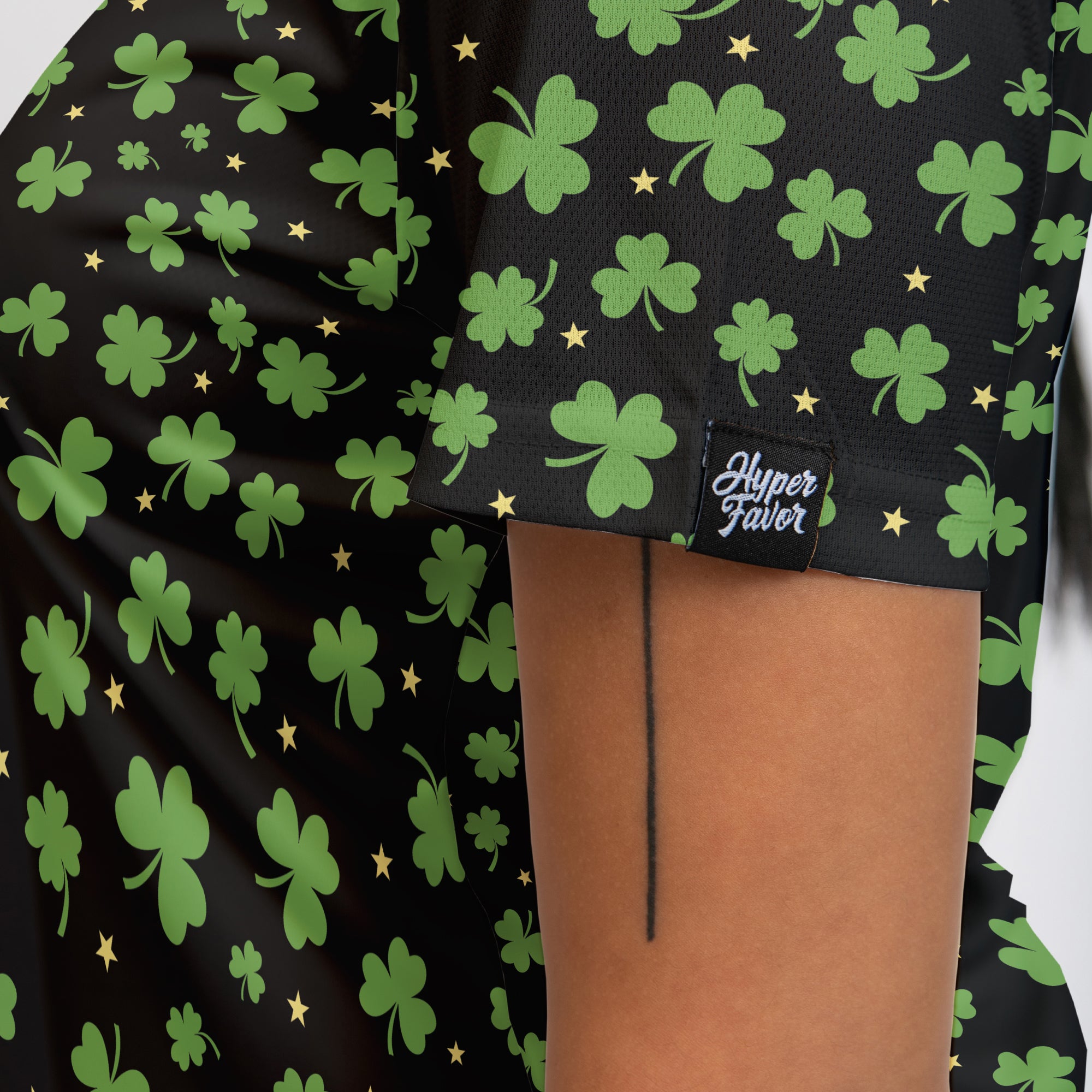 St. Patrick’s Day Black Clover Print Women’s Golf Polo Shirt