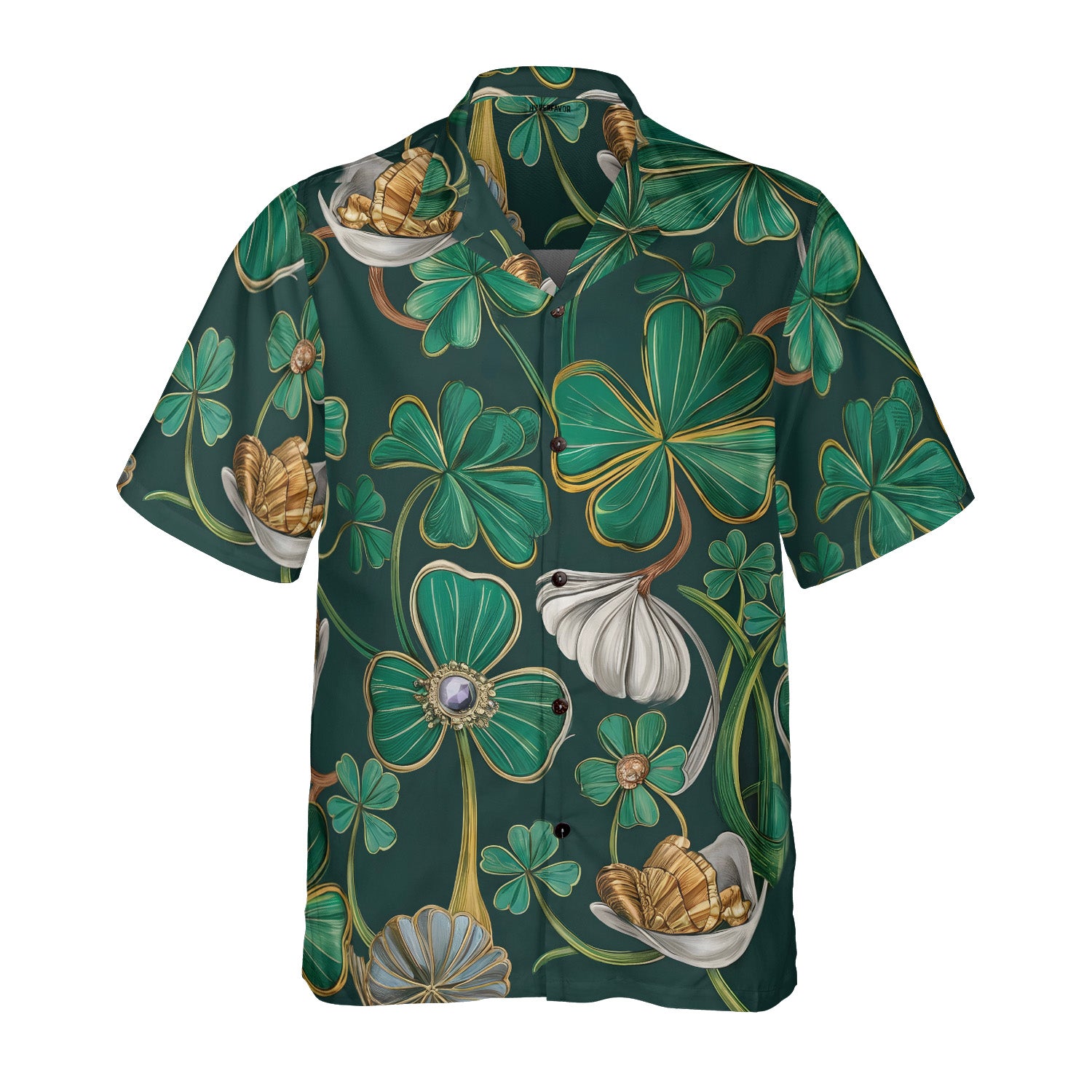 St. Patrick’s Day Edition Emerald Clover Hawaiian Shirt