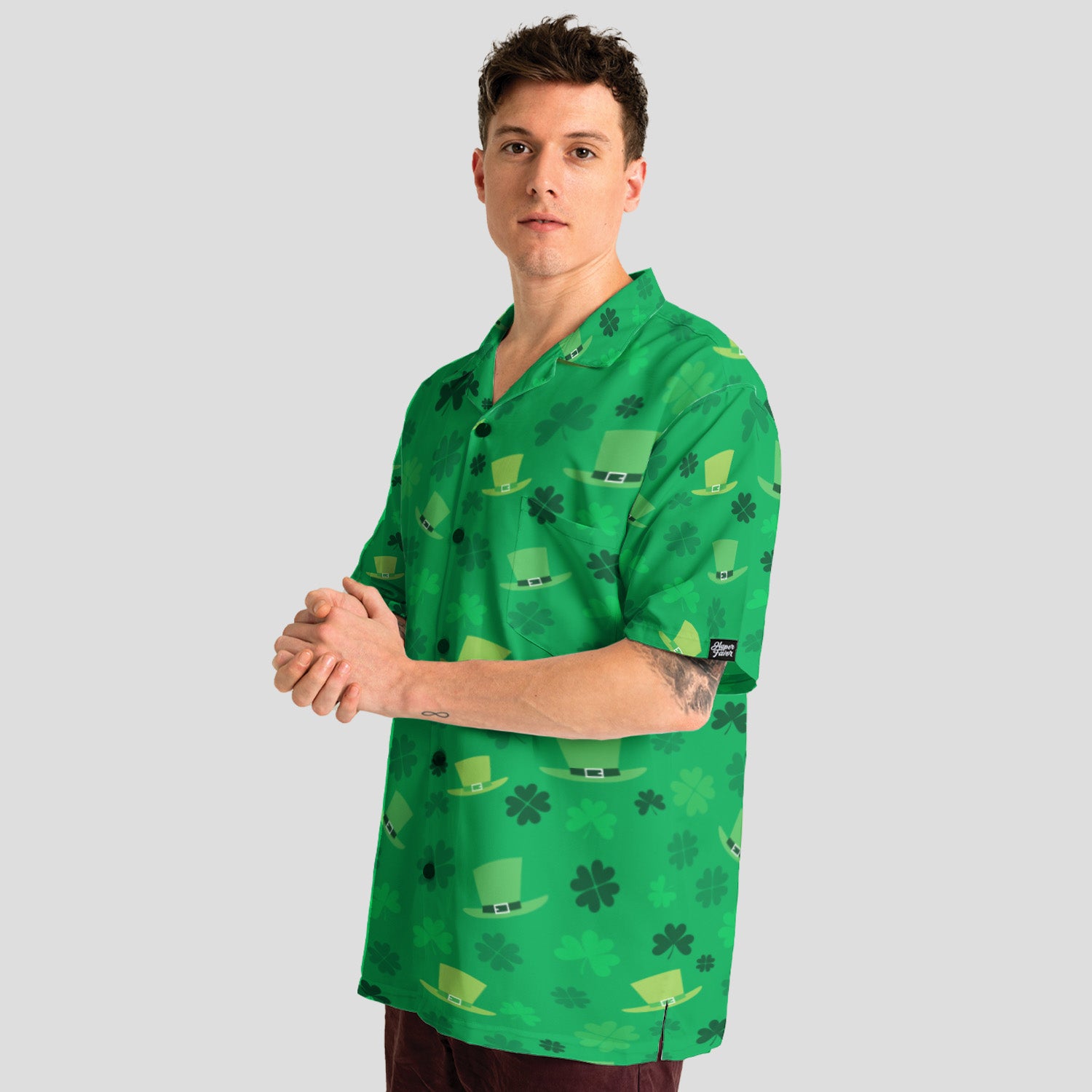 St. Patrick’s Day Lucky Leprechaun Hat Hawaiian Shirt