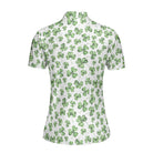 St. Patrick’s Day White Clover Print Women’s Golf Polo Shirt