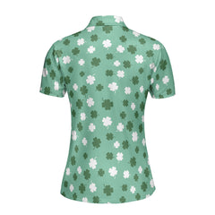 St. Patrick’s Day Clover Print Women’s Golf Polo Shirt