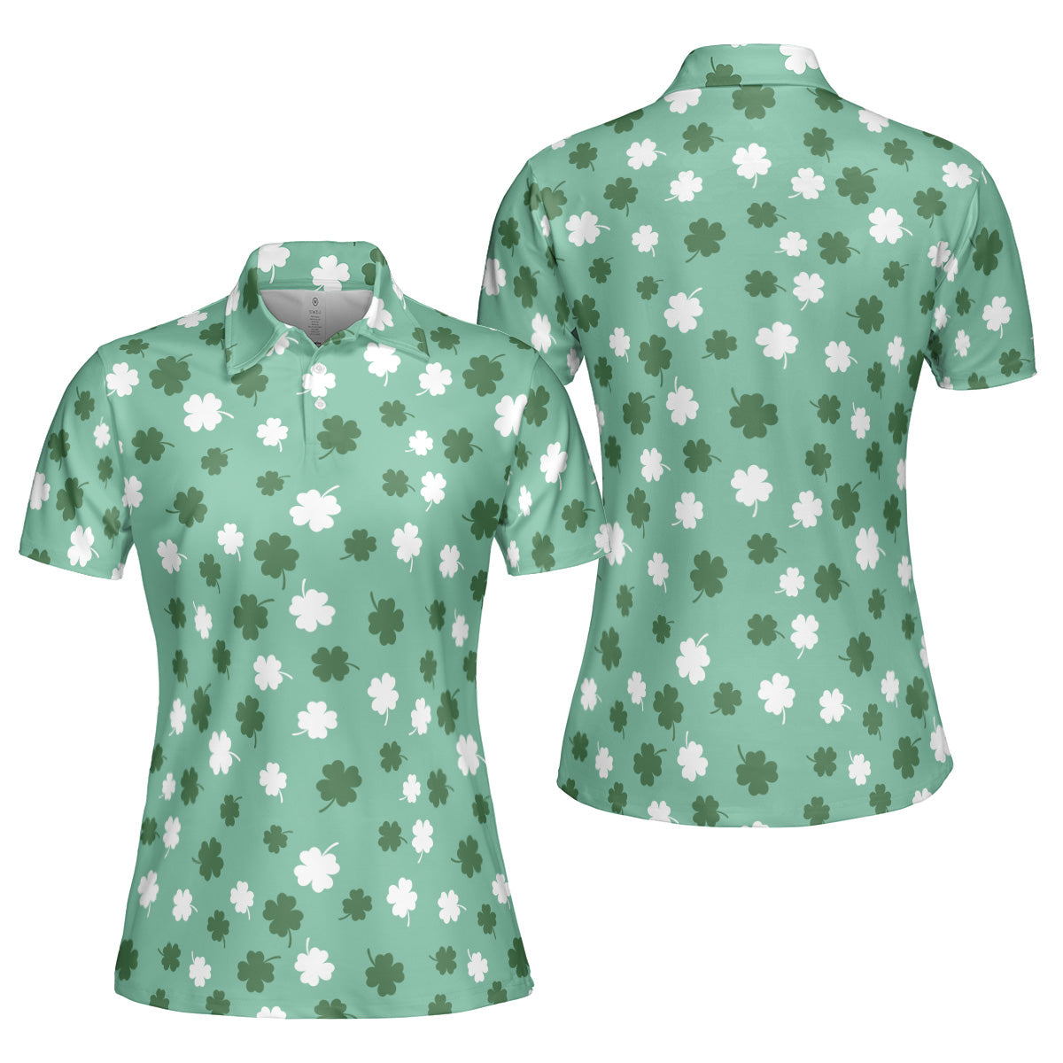 St. Patrick’s Day Clover Print Women’s Golf Polo Shirt