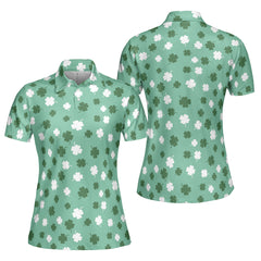 St. Patrick’s Day Clover Print Women’s Golf Polo Shirt