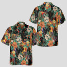 Volcanic Hibiscus Hawaiian Shirt for Men, Tropical Floral Aloha Shirt, Bold Island Vacation Shirt