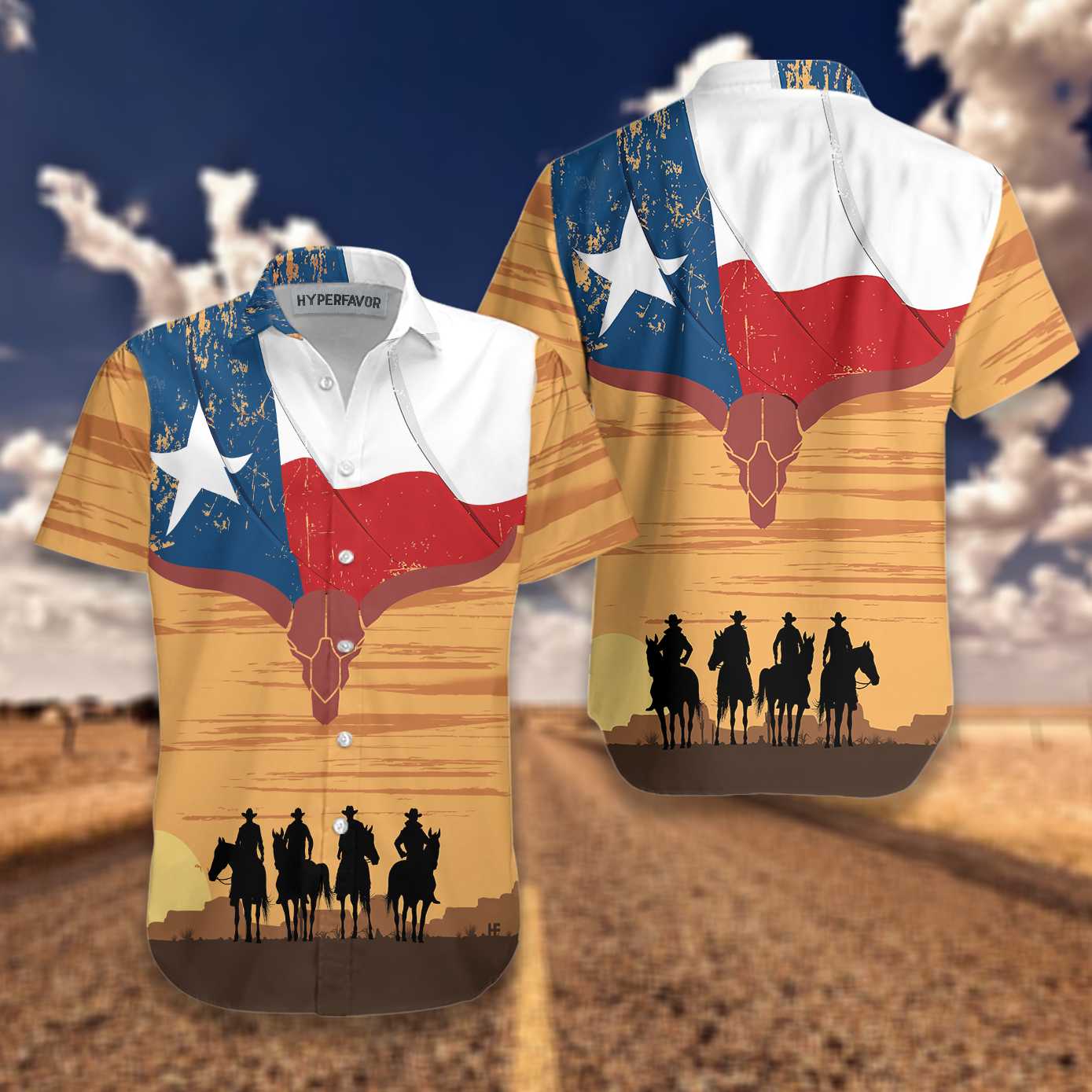 Cowboy Texas Flag Hawaiian Shirt, Vintage Texas Cowboy Shirt For Men - Hyperfavor