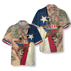 Made In Texas A Long, Long Time Ago Custom Hawaiian Shirt, State Of Texas Map Shirt, Texas Flag Shirt For Men - Hyperfavor