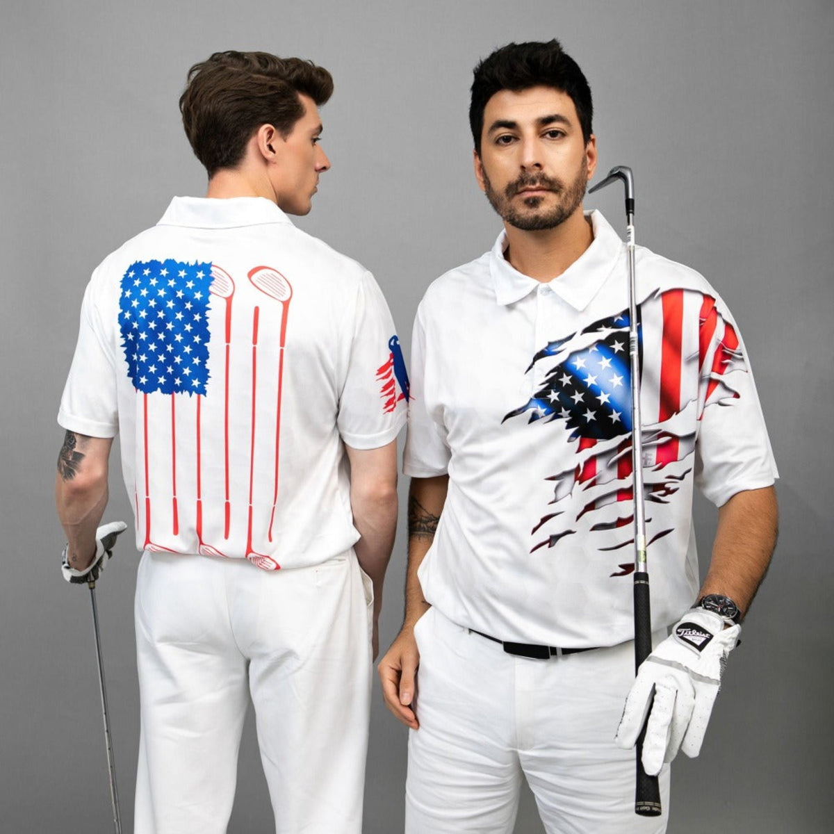 Golf American Flag Polo Shirt, USA Flag Golf Shirt, Patriotic Golf Shirt For Men - Hyperfavor