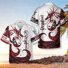 3D Dungeon Dragon Tattoo Hawaiian Shirt, White And Red Chinese Dragon Shirt - Hyperfavor