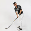 Swing Swear Drink Repeat Custom Polo Shirt, Personalized Black American Flag Golf Shirt For Men - Hyperfavor