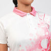 Artistic Pink and White Golf Short Sleeve Women Polo Shirt - Hyperfavor