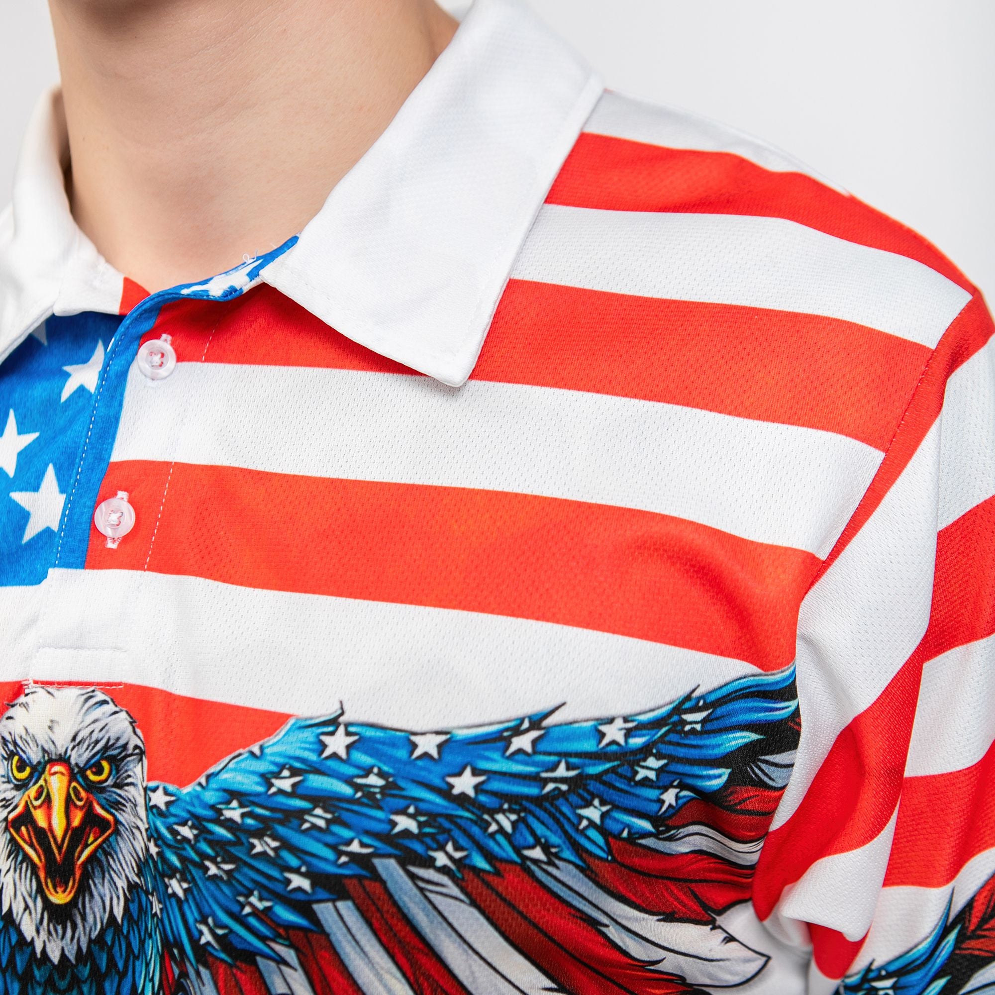 Customized Polo Shirt For Men Hyperfavor Golf Polo American Flag