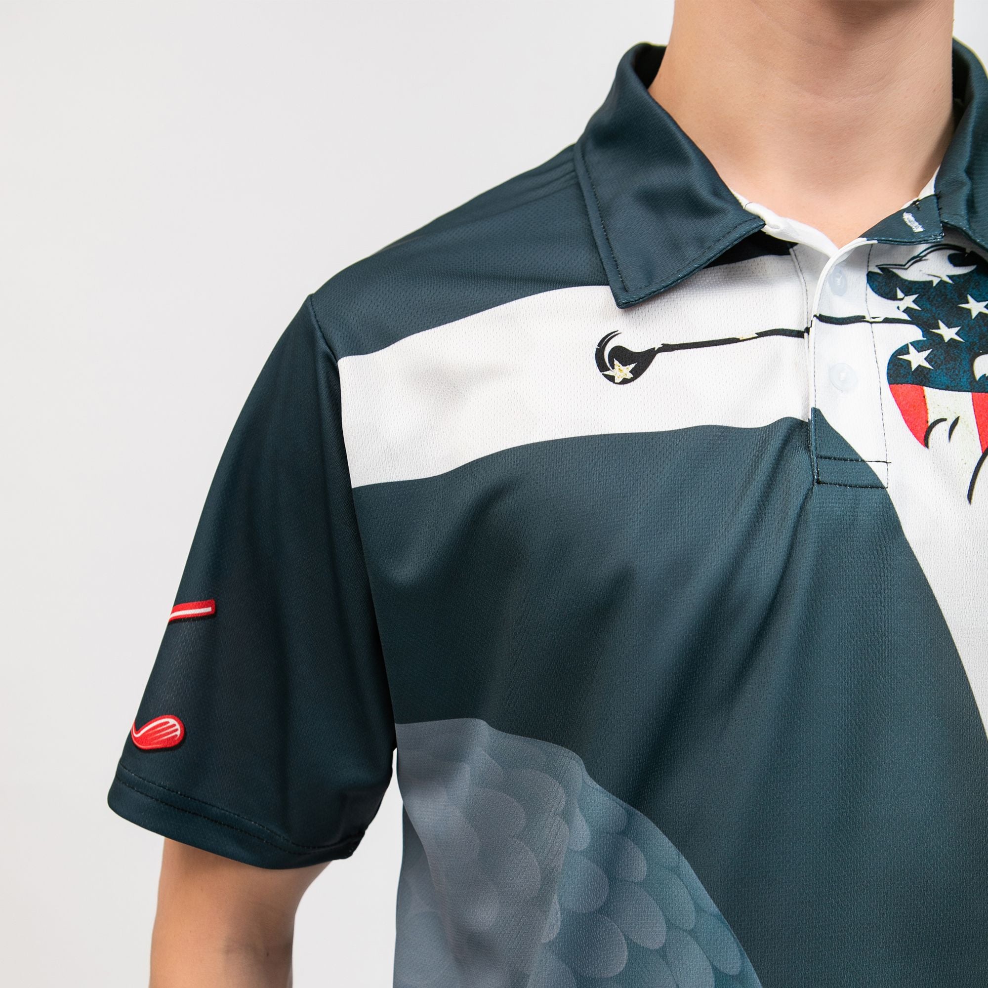 Golf Swing American Flag Golf Ball Texture Polo Shirt, Patriotic Golf Shirt For Men, Cool Gift For Golfers - Hyperfavor