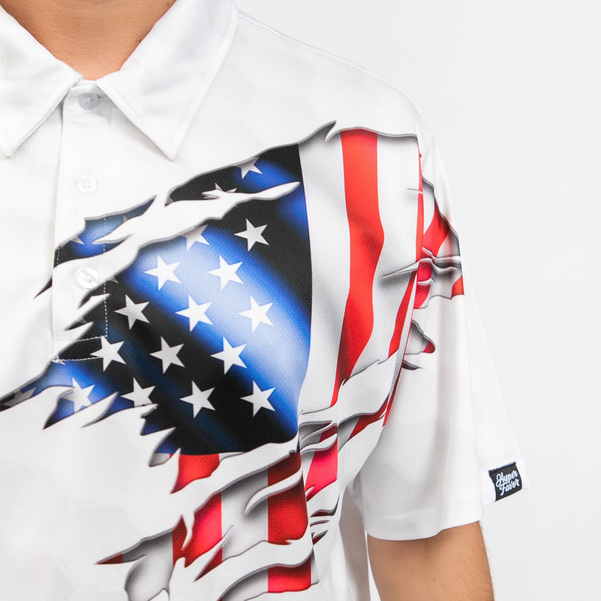 Golf American Flag Polo Shirt, USA Flag Golf Shirt, Patriotic Golf Shirt For Men - Hyperfavor