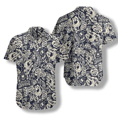 Apes Skull Seamless Pattern EZ02 1708 Hawaiian Shirt - Hyperfavor