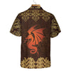 Baroque Dark Brown Dragon Hawaiian Shirt, Vintage Pattern Dragon Shirt - Hyperfavor