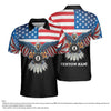 Billiards American Eagle Polo Shirt, Cool American Flag Billiards Shirt For Men, Best Billiards Gift Idea Custom Name