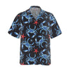 Blue Crab And Starfish Pattern Crab Hawaiian Shirt, Blue Crab Shirt For Men & Women, Best Crab Gift - Hyperfavor