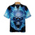 Blue Neon Skull Flame Hawaiian Shirt, 3D Blue Fire Skull Shirt - Hyperfavor