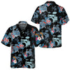 Blue Tropical Flower Drum Hawaiian Shirt, Drum Shirt For Men, Gift For Drummers - Hyperfavor