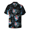 Blue Tropical Leaves Cycling Hawaiian Shirt, Tropical Mountain Bike Shirt For Men, Unique Gift For Cyclists - Hyperfavor