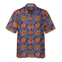 CL Tropical Floral Purple Hawaiian Shirt - Hyperfavor