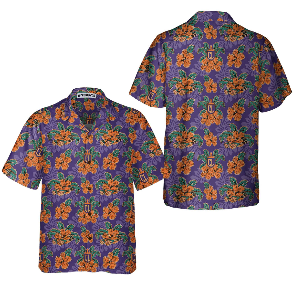 CL Tropical Floral Purple Hawaiian Shirt - Hyperfavor