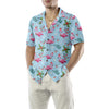Christmas Flamingo Seamless Pattern Hawaiian Shirt, Christmas Flamingo Shirt, Best Xmas Gift Idea - Hyperfavor