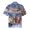 Christmas Holiday Santa Patriot Hawaiian Shirt, American Flag Christmas Shirt, Unique Christmas Gift - Hyperfavor