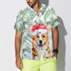 Corgi With Christmas Fir Branches Pattern Hawaiian Shirt, Corgi Christmas Shirt, Best Christmas Gift Idea - Hyperfavor