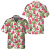 Exotic Summer Watermelon Hawaiian Shirt, Tropical Leaves And Watermelon Print Shirt - Hyperfavor