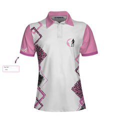 Golf Act Like A Lady Custom Women Short Sleeve Polo Shirt, Personalized Leopard Pattern Shirt With Sayings - Hyperfavor