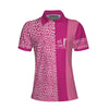 Golf Hair Don't Care Custom Short Sleeve Women Polo Shirt, Pink Leopard Golfing Shirt For Golfers - Hyperfavor