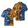 Gothic Skull Fire And Water Hawaiian Shirt, Unique Skull Goth Shirt For Men And Women - Hyperfavor