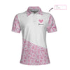 I Play Tennis Like A Girl Custom Short Sleeve Woman Polo Shirt, Personalized White And Pink Tennis Polo Shirt For Ladies - Hyperfavor