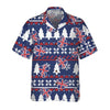 London Ugly Christmas Pattern Hawaiian Shirt, England Flag Christmas Shirt For Men - Hyperfavor